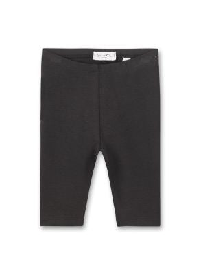 Unifarbene Basic-Leggings für Mädchen in einem dunkelgrauen Farbton aus nachhaltiger Bio-Baumwolle von Sanetta Pure.