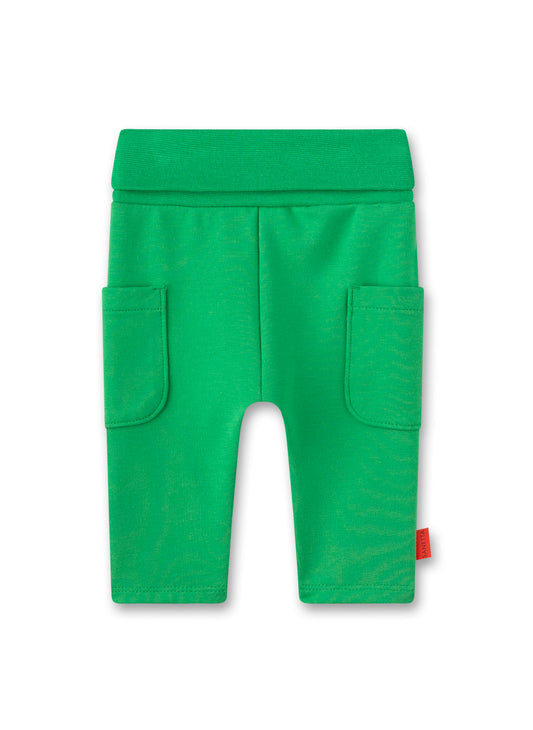 Hose mit aufgesetzten Fronttaschen in einem kräftigen Grün von Sanetta Pure.