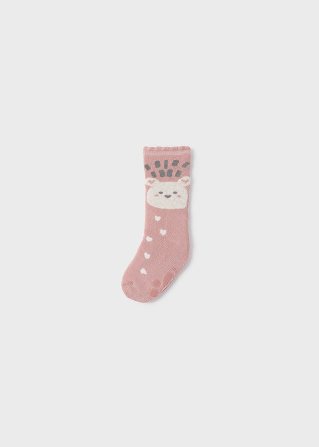 Rutschsocken in rosa mit Igel von Mayoral 