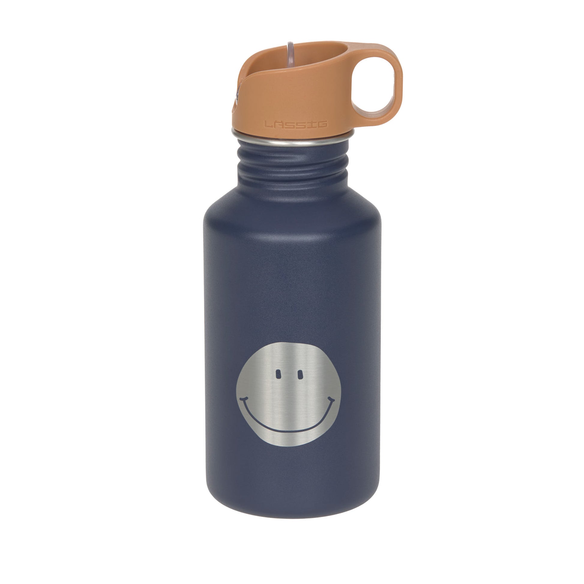 Die robuste und BPA-freie Edelstahl Kinder Trinkflasche (500 ml) in Navy mit praktischem Sportrinktverschluss aus der Little Gang Kollektion ist bruchfest, auslaufsicher und eignet sich für stille, lauwarme sowie kühle Getränke.